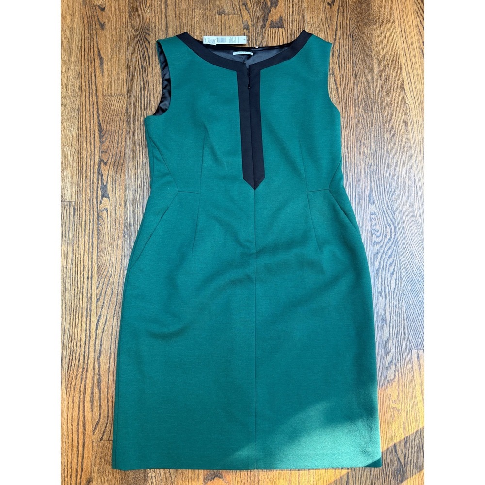 T Tahari Libby Dress Womens 14 Green New Sheath Sleeveless Colorblock Office